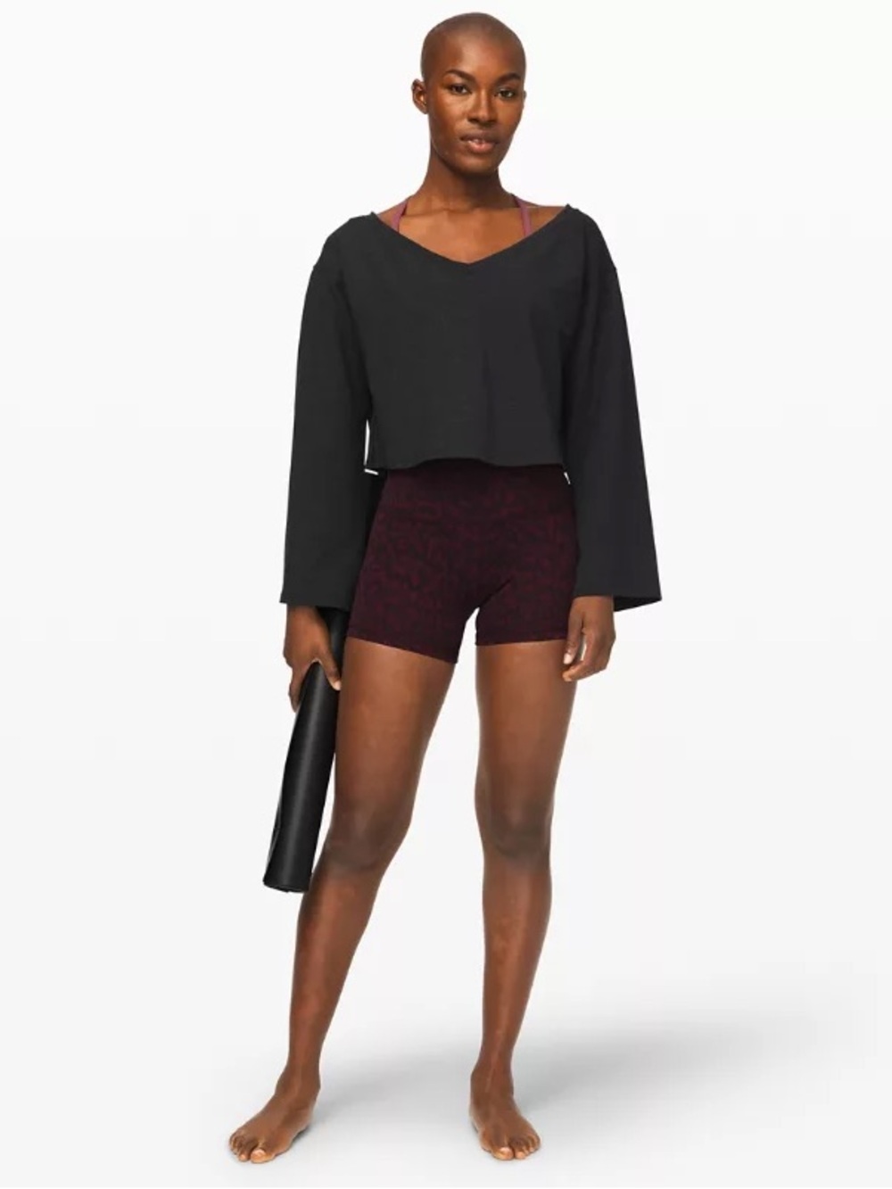 lululemon athletica Black Cropped Long-Sleeve Top-Show Your Depth Long Sleeve - Picture 2 of 8